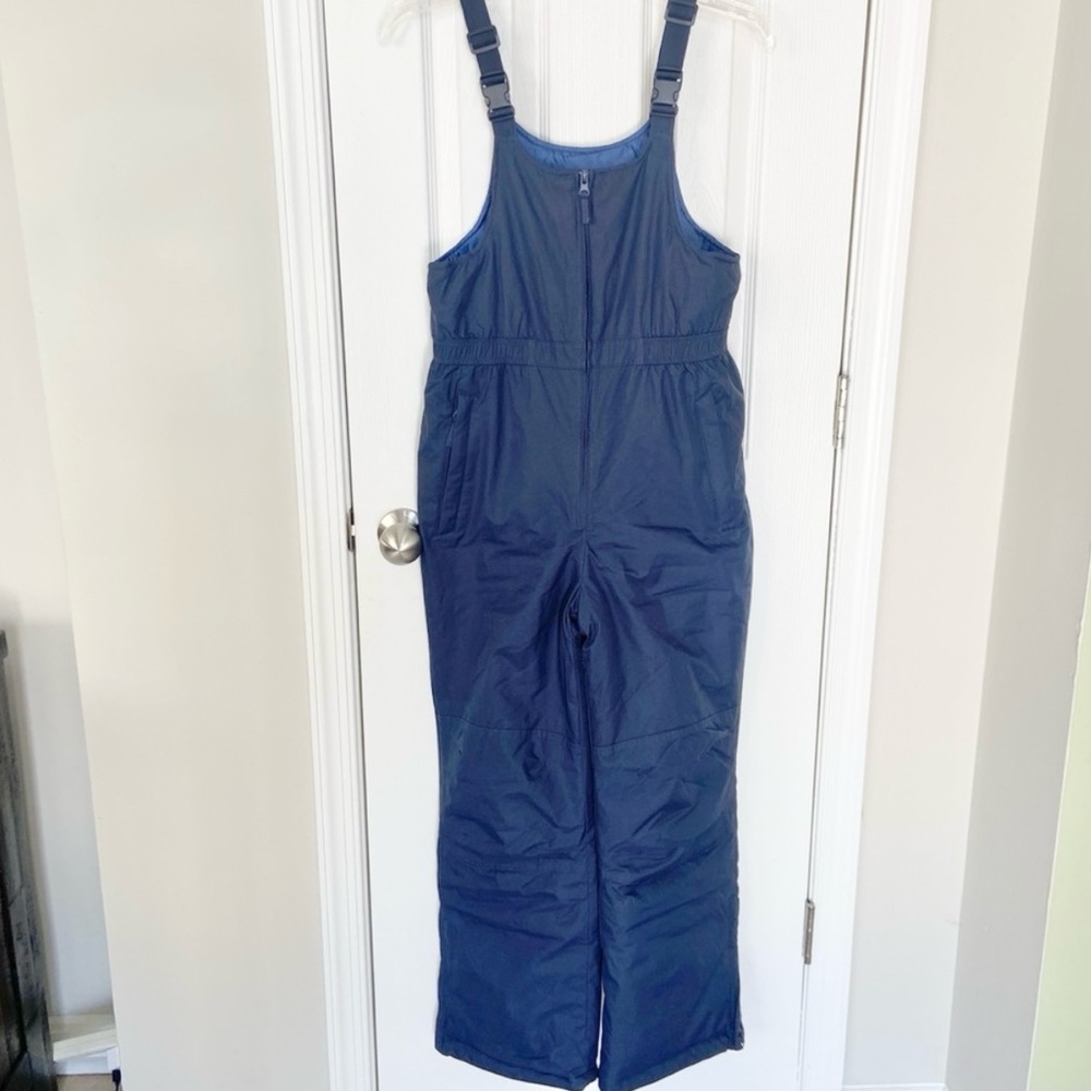 EDDIE BAUER Kids' Insulated Navy Blue Snow Bib Ski Pants Overalls Large (14)